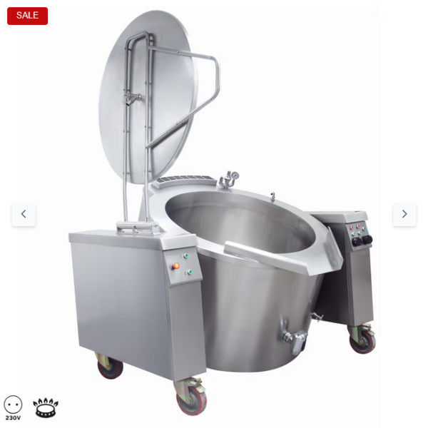  Τηγάνι βρασμού με κλίση 160L - αέριο - έμμεσο